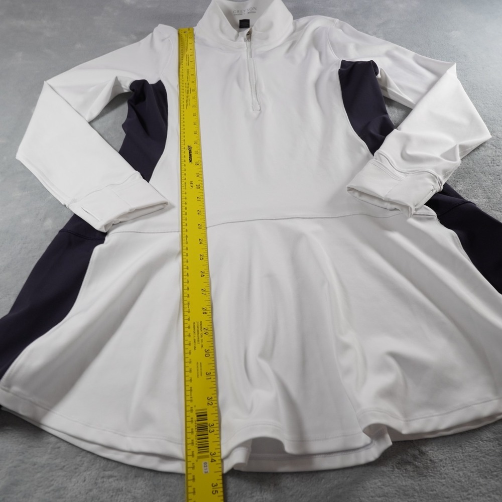 Greyson Hera Golf Dress Womens L White Black Long Sleeve Athleisure 1/4 Zip - Picture 6 of 14